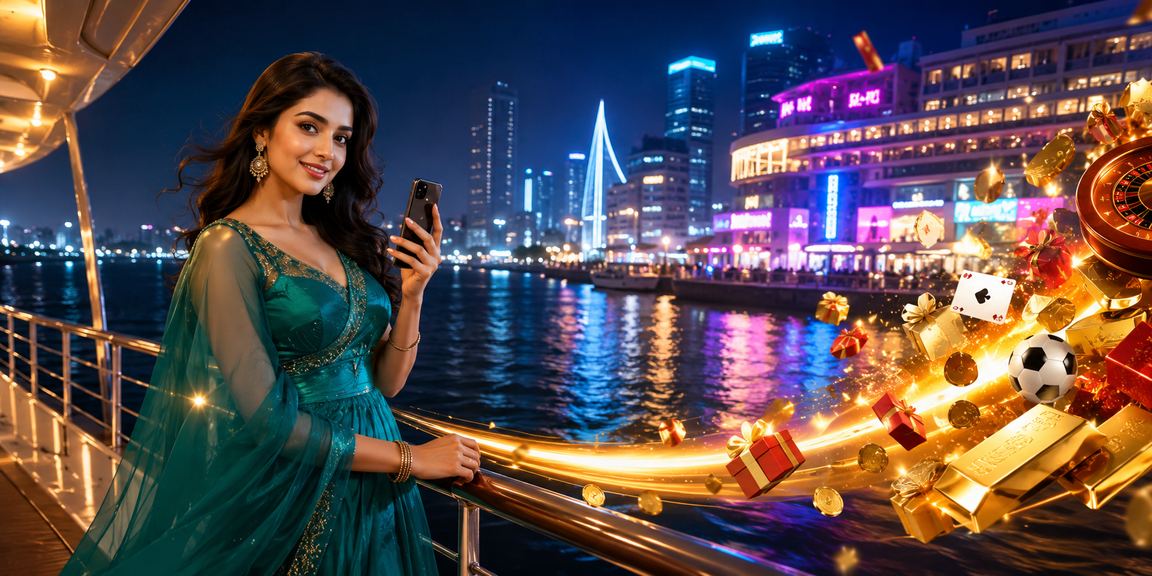 চট্টগ্রামের নিয়ন আলোকিত পরিবেশে মোবাইলে পেমেন্ট ও বেটিং করছেন একজন ব্যবহারকারী